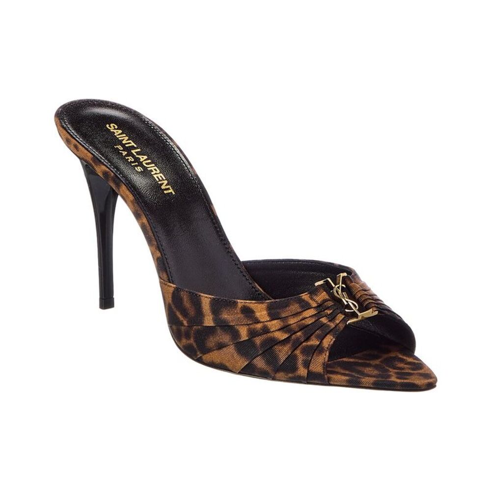 Saint Laurent Babylone 90 Grosgrain Mule, Brown